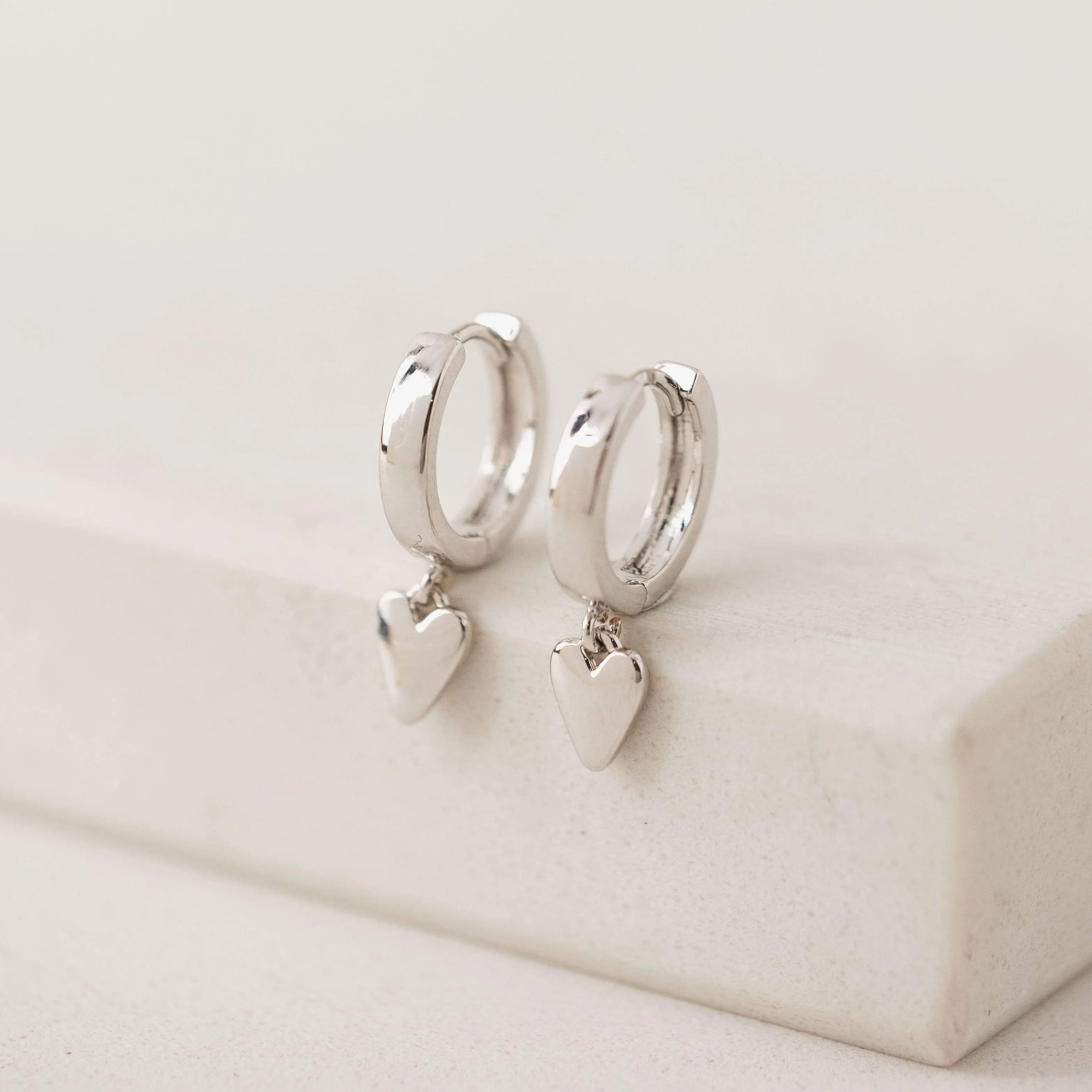 Everly Heart Huggie Hoop Earrings
