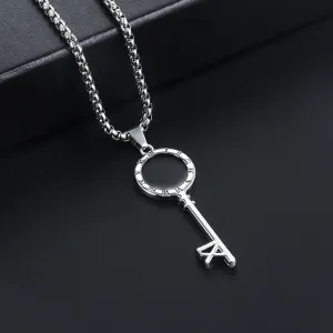 Fashionable and minimalist men's key pendant necklace