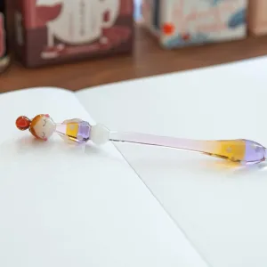 Fashionable Lady Marun-Chan Glass Dip Pen | Polka-Dot Pattern