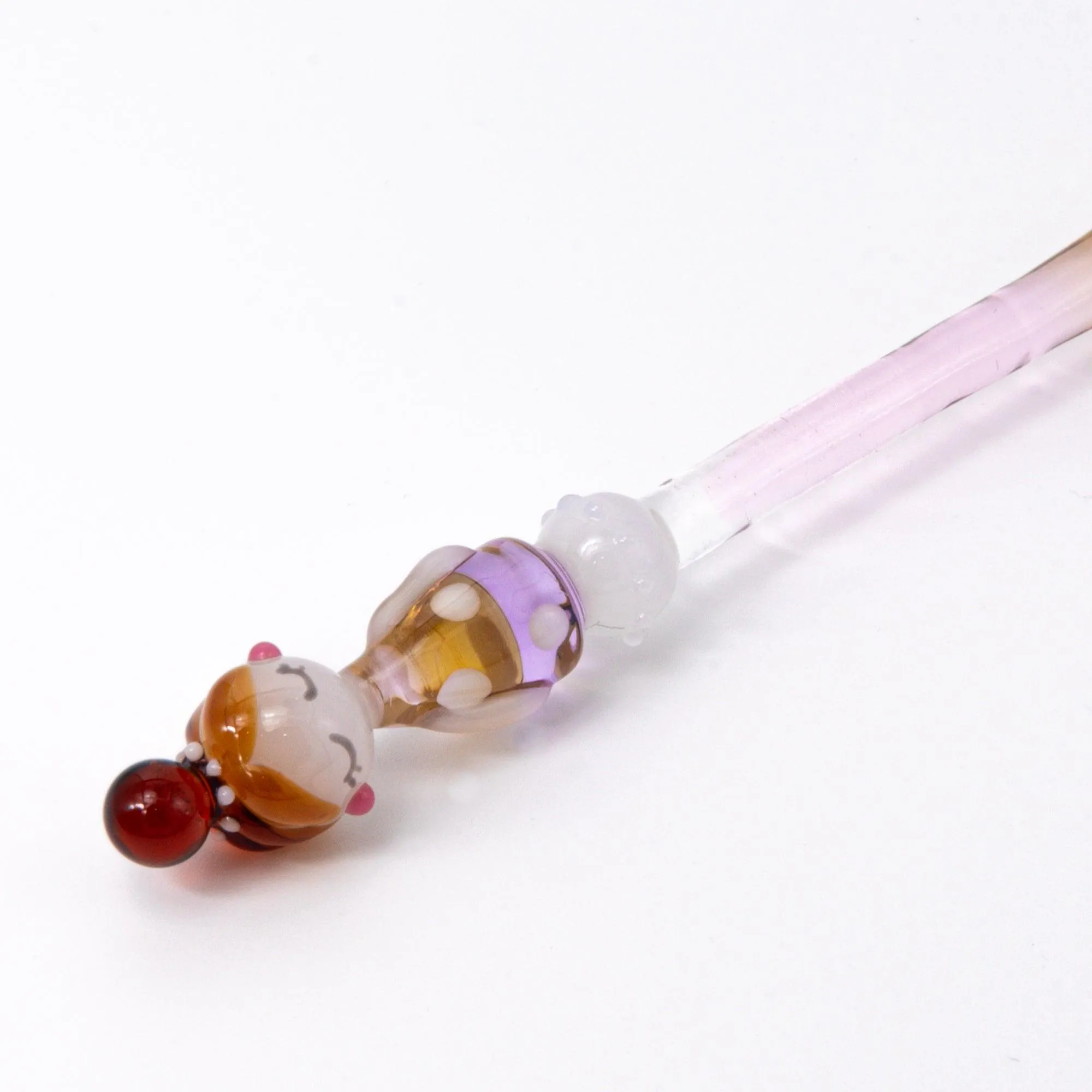 Fashionable Lady Marun-Chan Glass Dip Pen | Polka-Dot Pattern