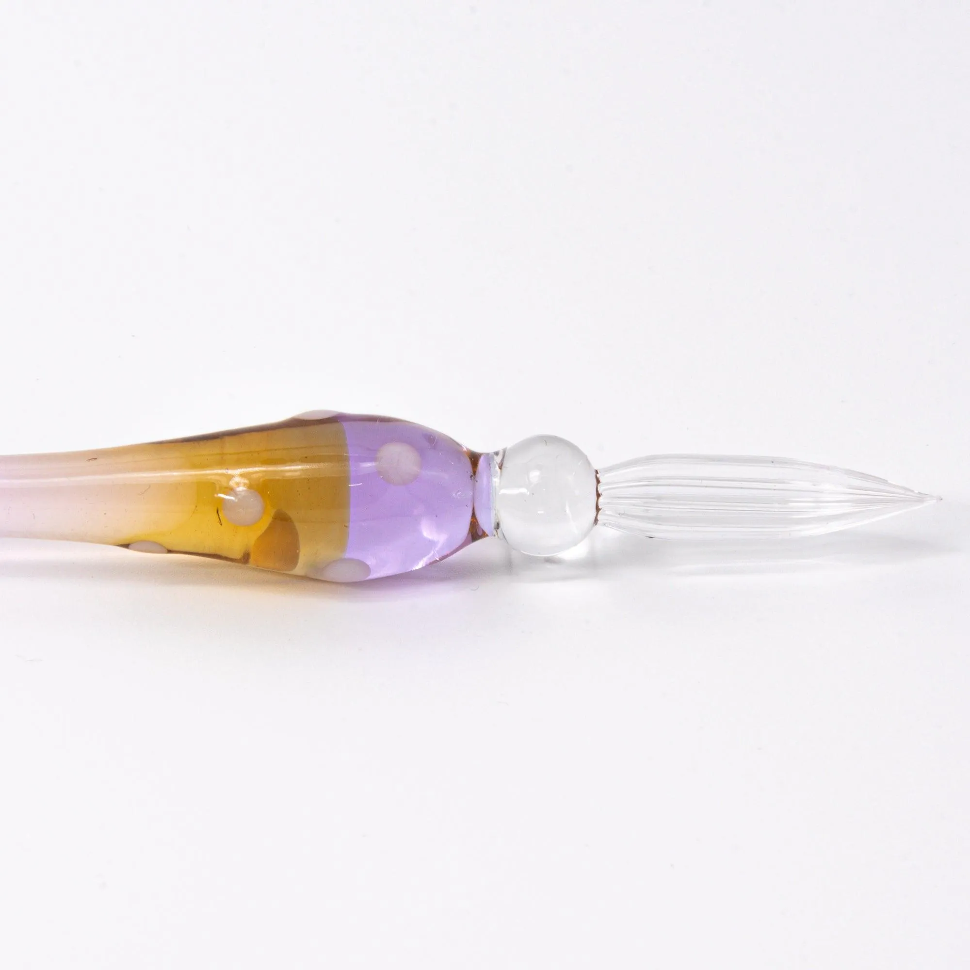 Fashionable Lady Marun-Chan Glass Dip Pen | Polka-Dot Pattern