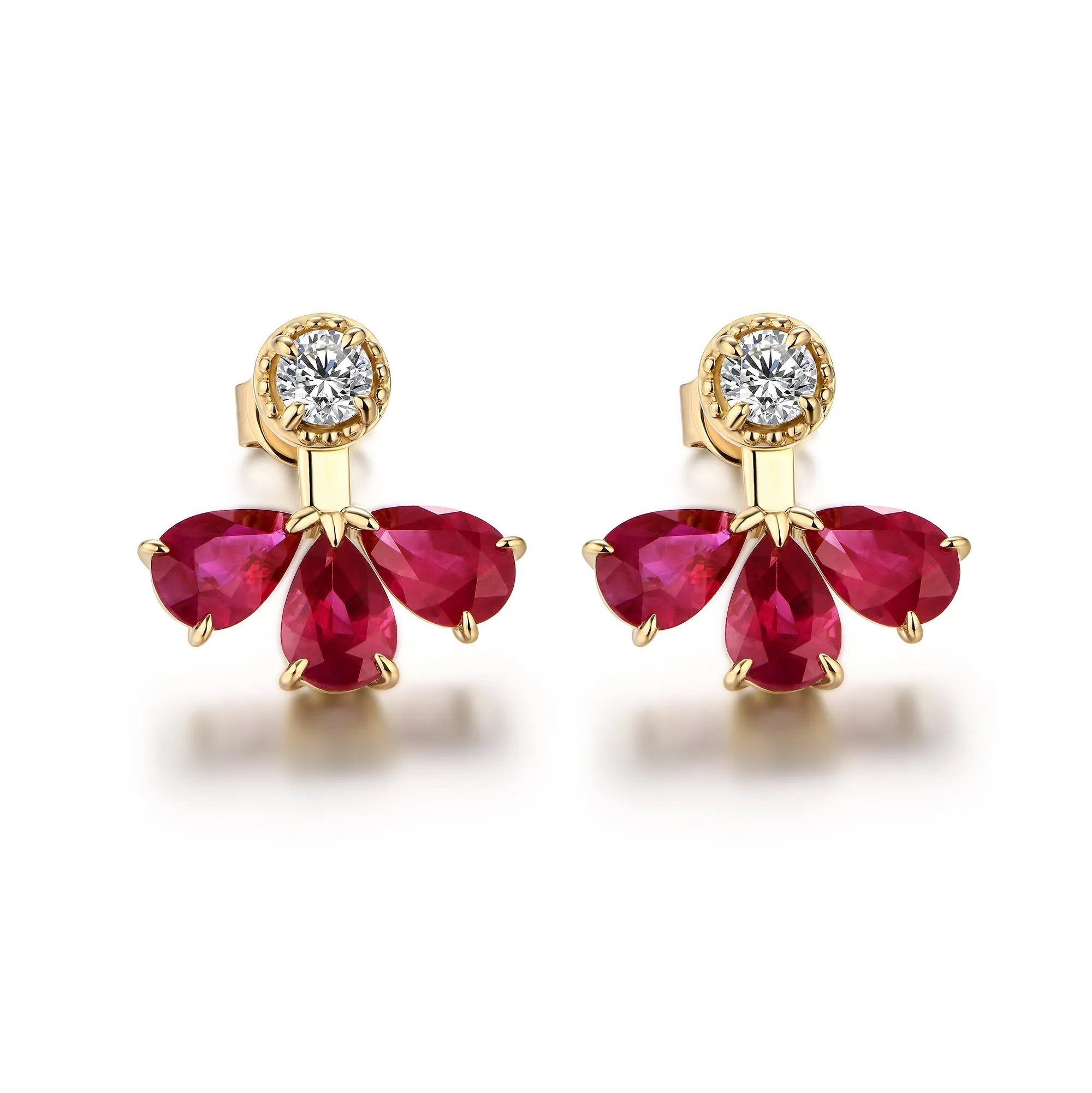 Floral Ruby Earrings