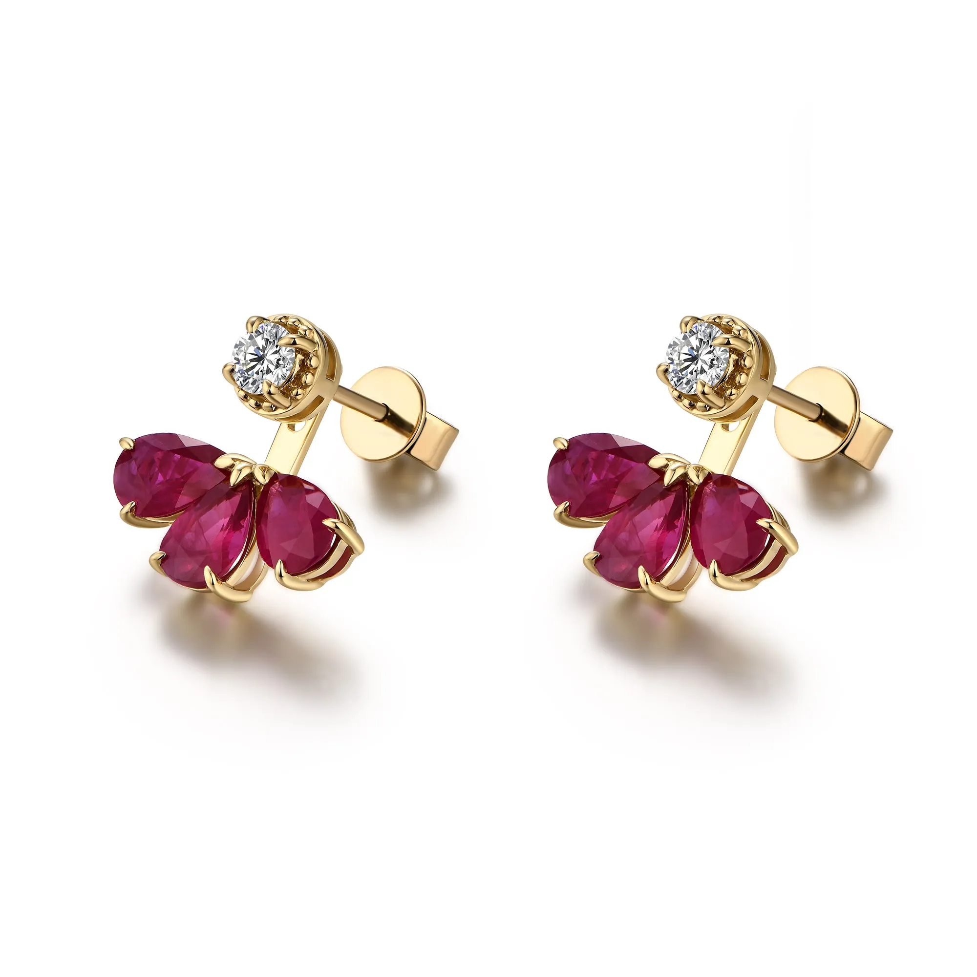 Floral Ruby Earrings