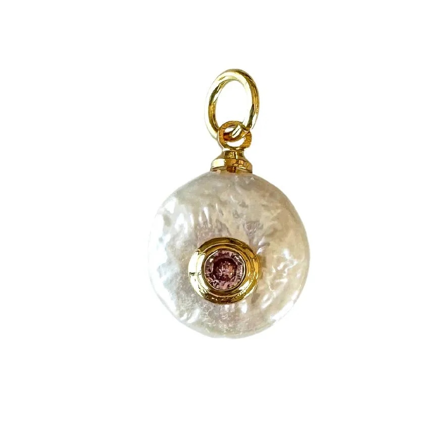 Fresh Pearl Birthstone Charm For Charm Necklace & Bracelet