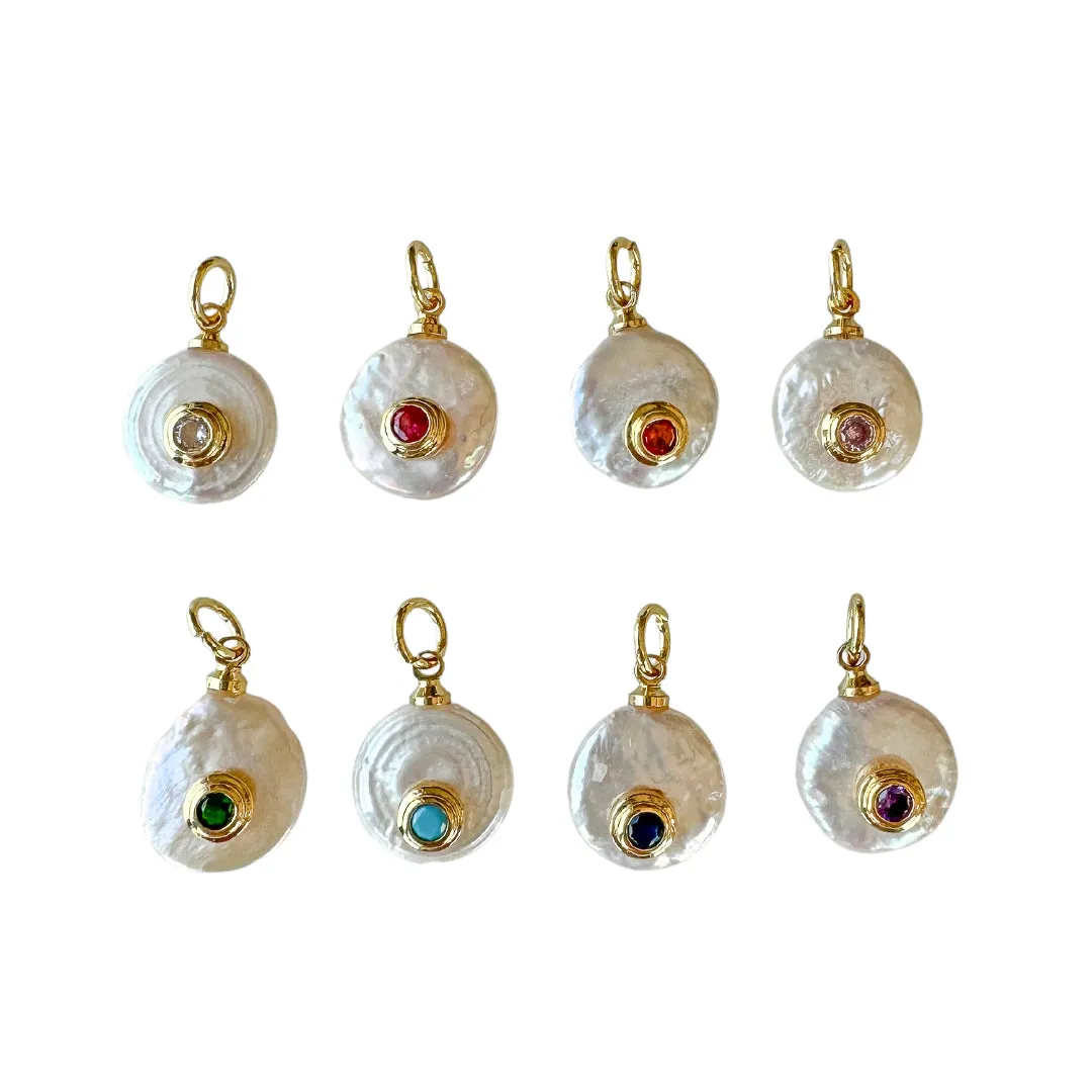 Fresh Pearl Birthstone Charm For Charm Necklace & Bracelet