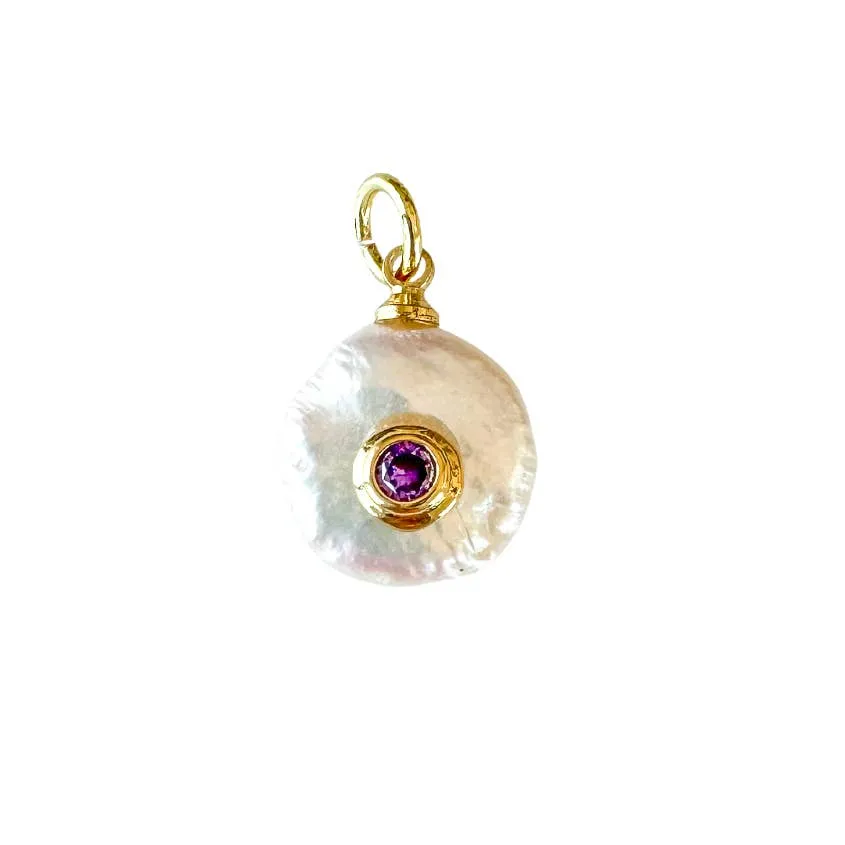 Fresh Pearl Birthstone Charm For Charm Necklace & Bracelet