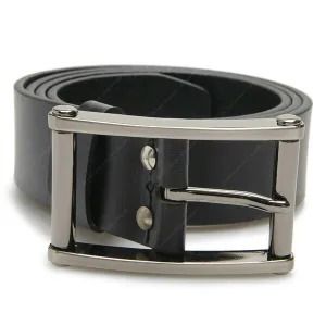 Full Grain Genuine Leather Belt Black City Oxford Dual Rod