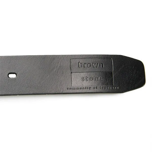 Full Grain Genuine Leather Belt Black City Oxford Dual Rod