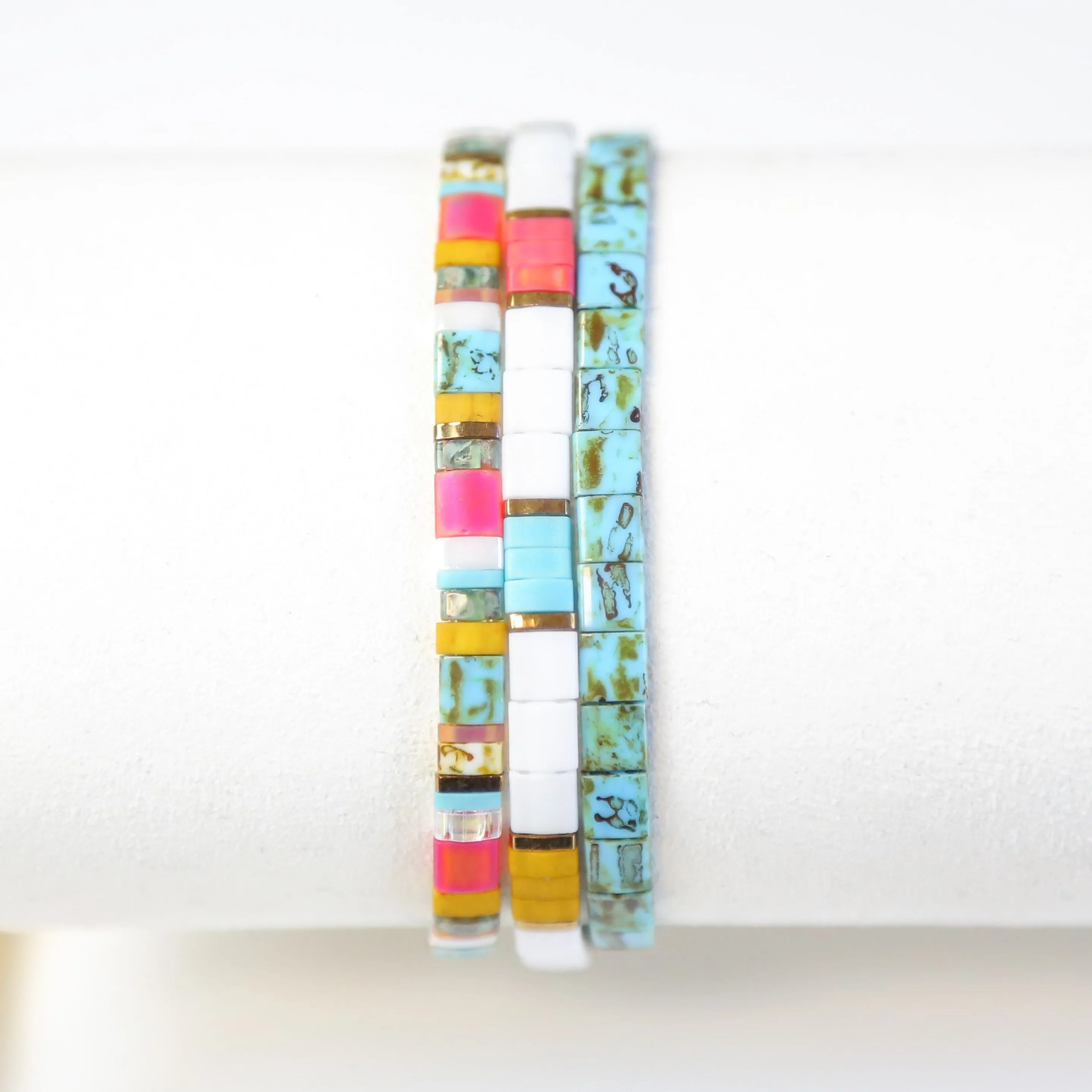 GETAWAY - 3 Tila Bead Bracelet Stack