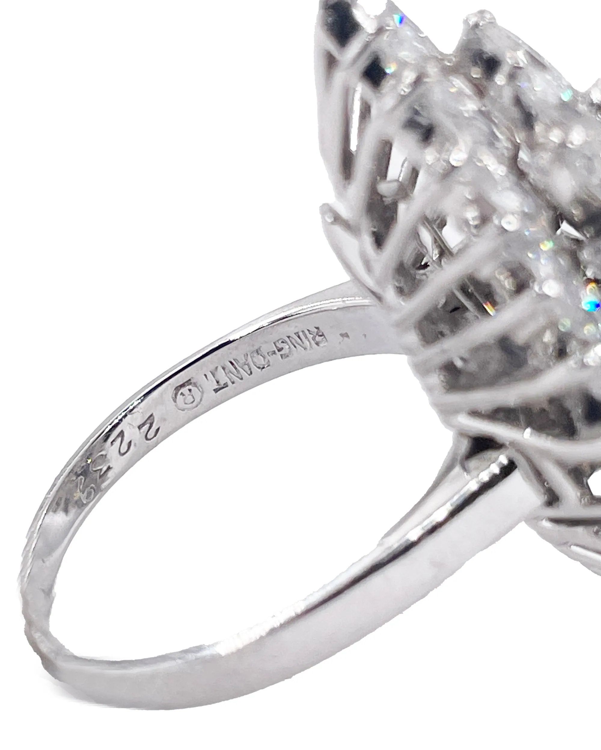 GIA 9.80ctw A Breathtaking Circa 1960s Estate "BALLERINA" Marquise Diamond Cocktail Ring by Palais
