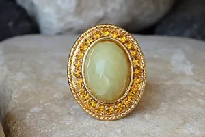 Gold Jade Ring