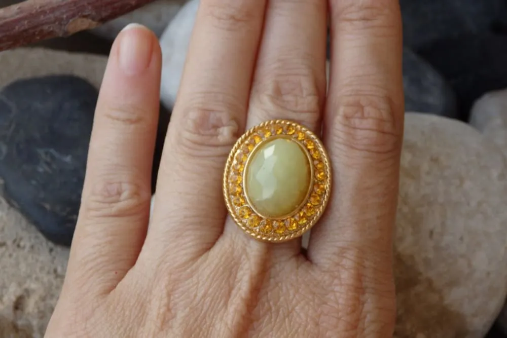 Gold Jade Ring