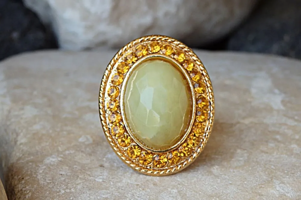 Gold Jade Ring