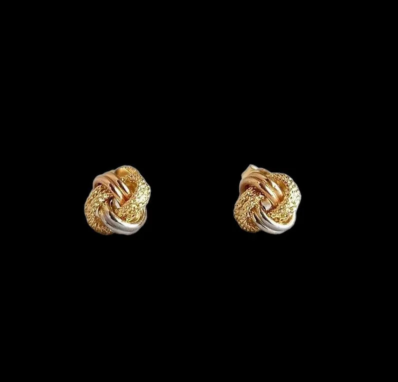 #GOLD2024 | 18K Golden Multi-Tone Knot Earrings