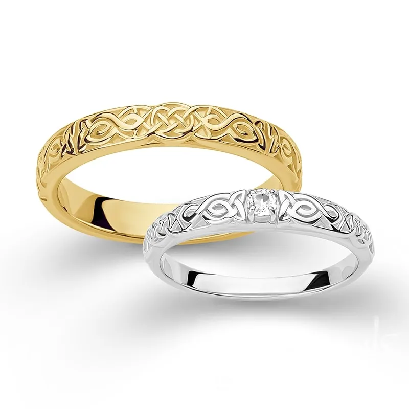 Handcrafted Celtic Knot Slim Band - Gold