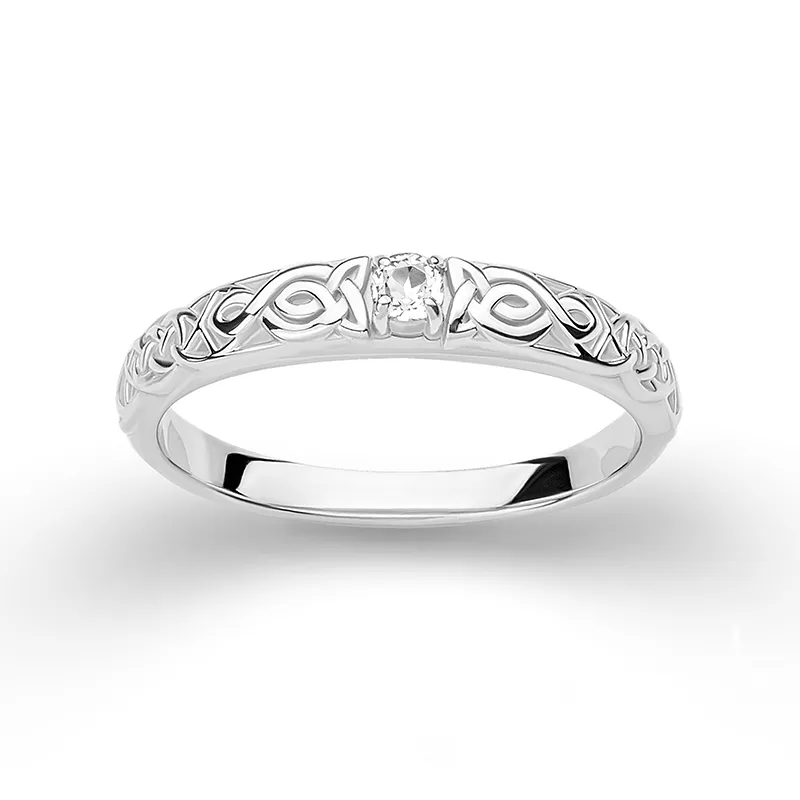 Handcrafted Celtic Knot Slim Band - Gold