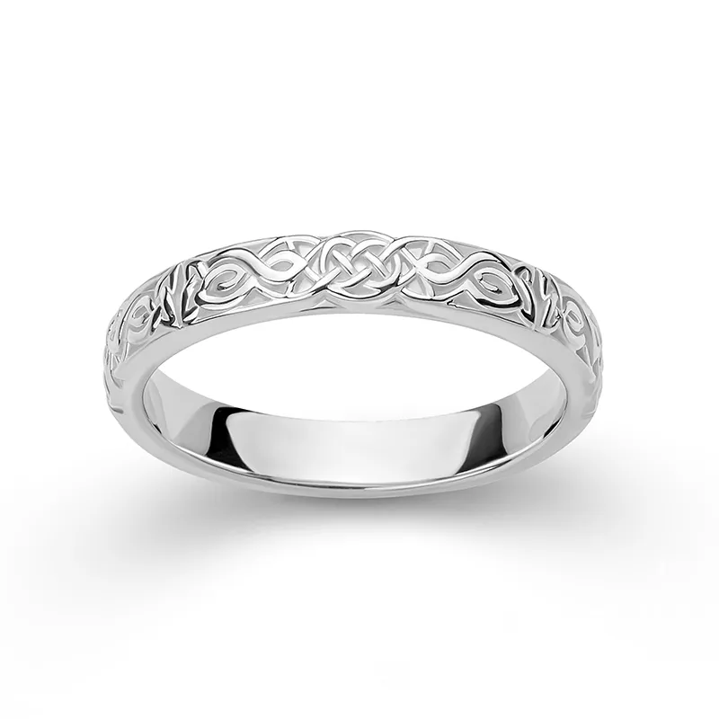 Handcrafted Celtic Knot Slim Band - Gold