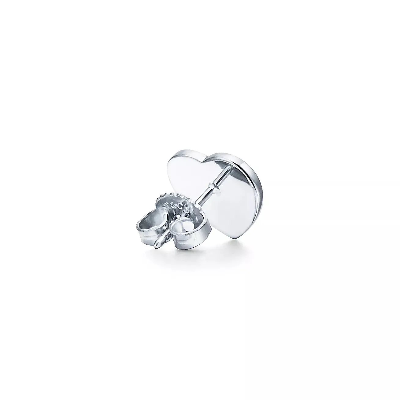 Heart Tag Stud Earrings in Silver