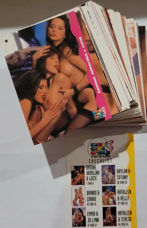 HOT SHOTS GIRLS, GIRLS, GIRLS 3 100 CARD SET Brandi, Carrie, Tiffany, Kelly and many more.
