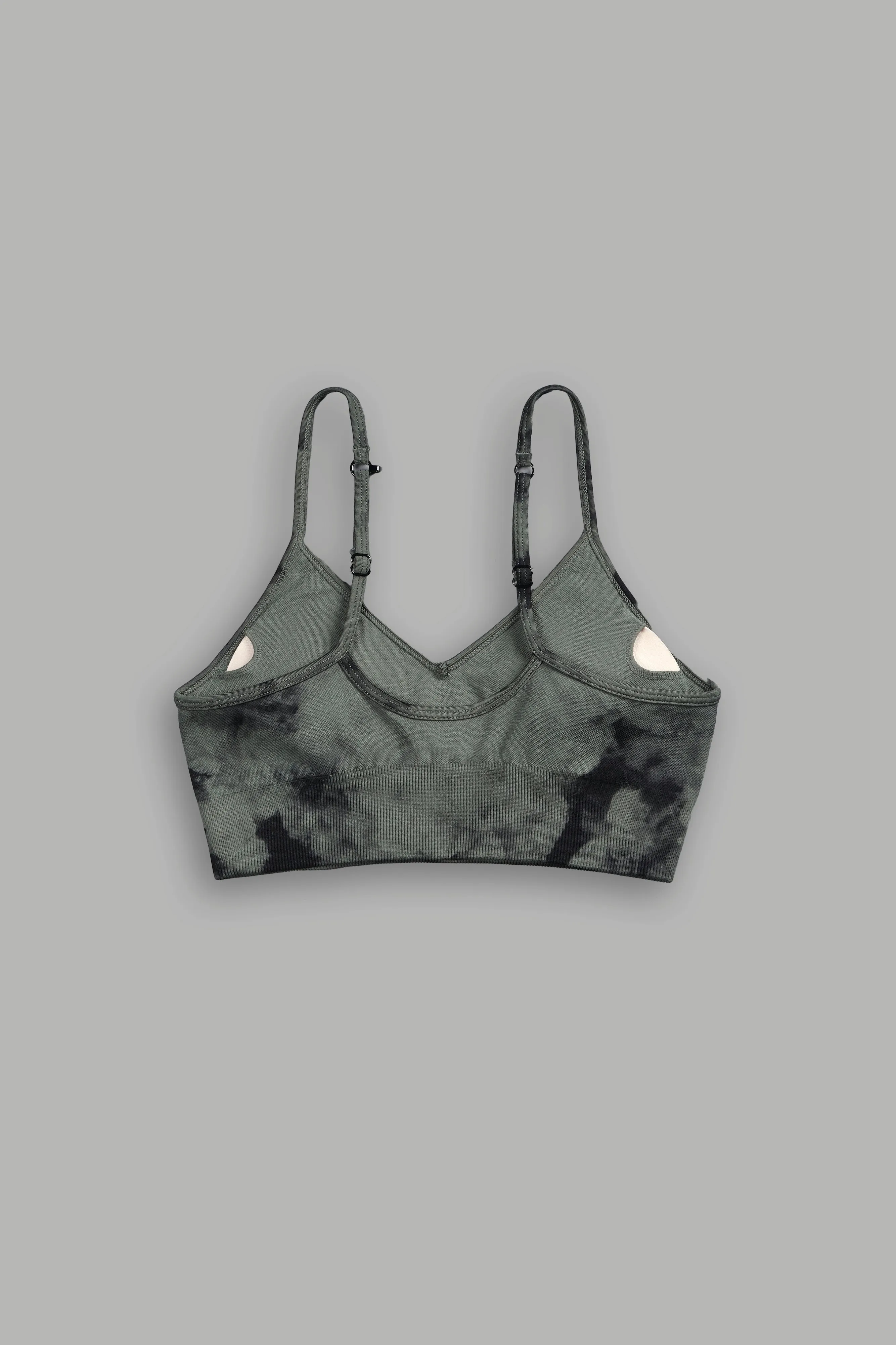 IYKYK "Everson Seamless" Sports Bra in Hunter Green Ghost Clouds