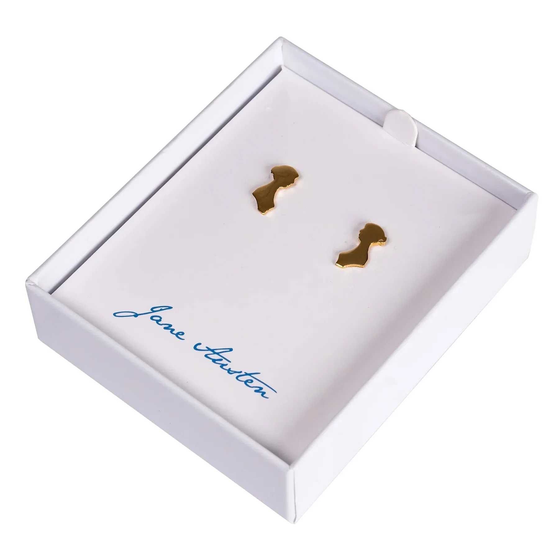 Jane Austen Gold Plated Silhouette Earrings