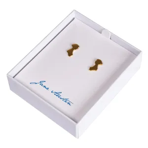 Jane Austen Gold Plated Silhouette Earrings