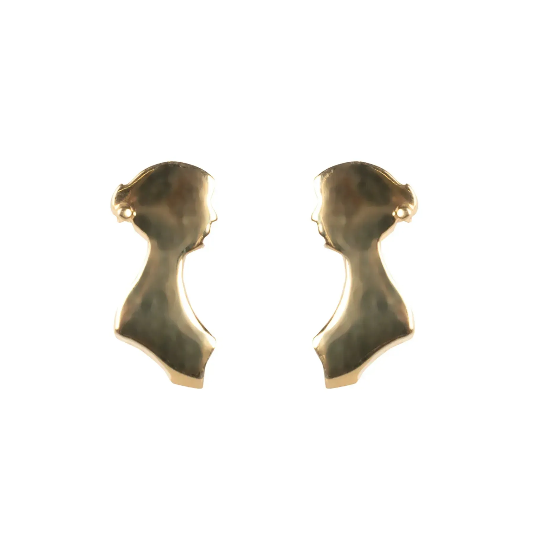 Jane Austen Gold Plated Silhouette Earrings