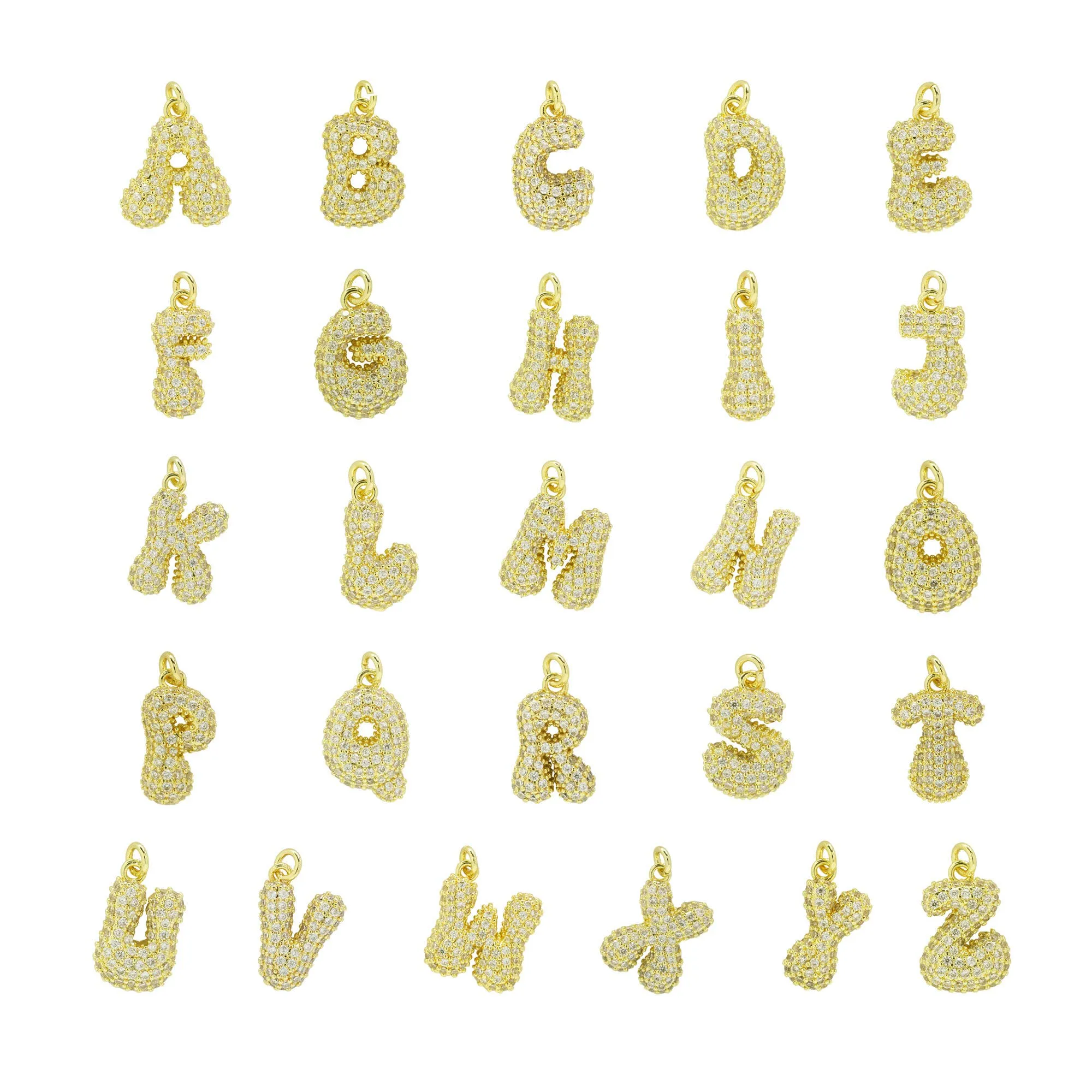 Medium Waterdrop Bubble Initial Charms For Charm Necklace