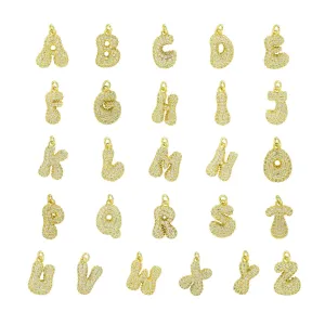 Medium Waterdrop Bubble Initial Charms For Charm Necklace