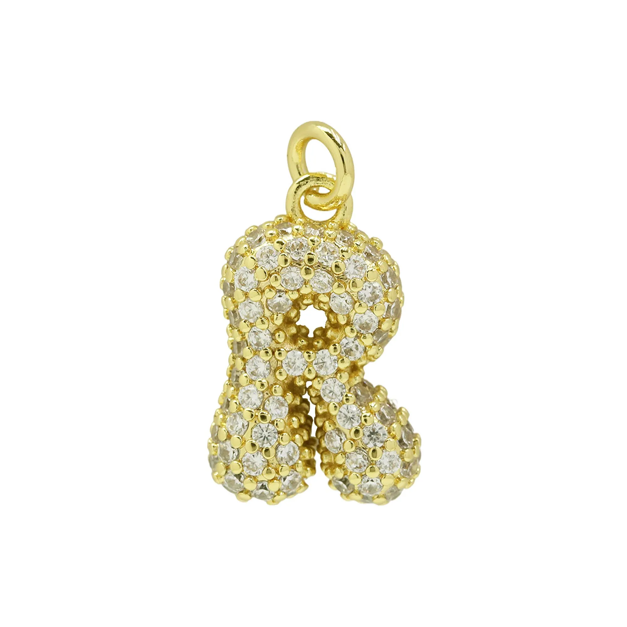 Medium Waterdrop Bubble Initial Charms For Charm Necklace
