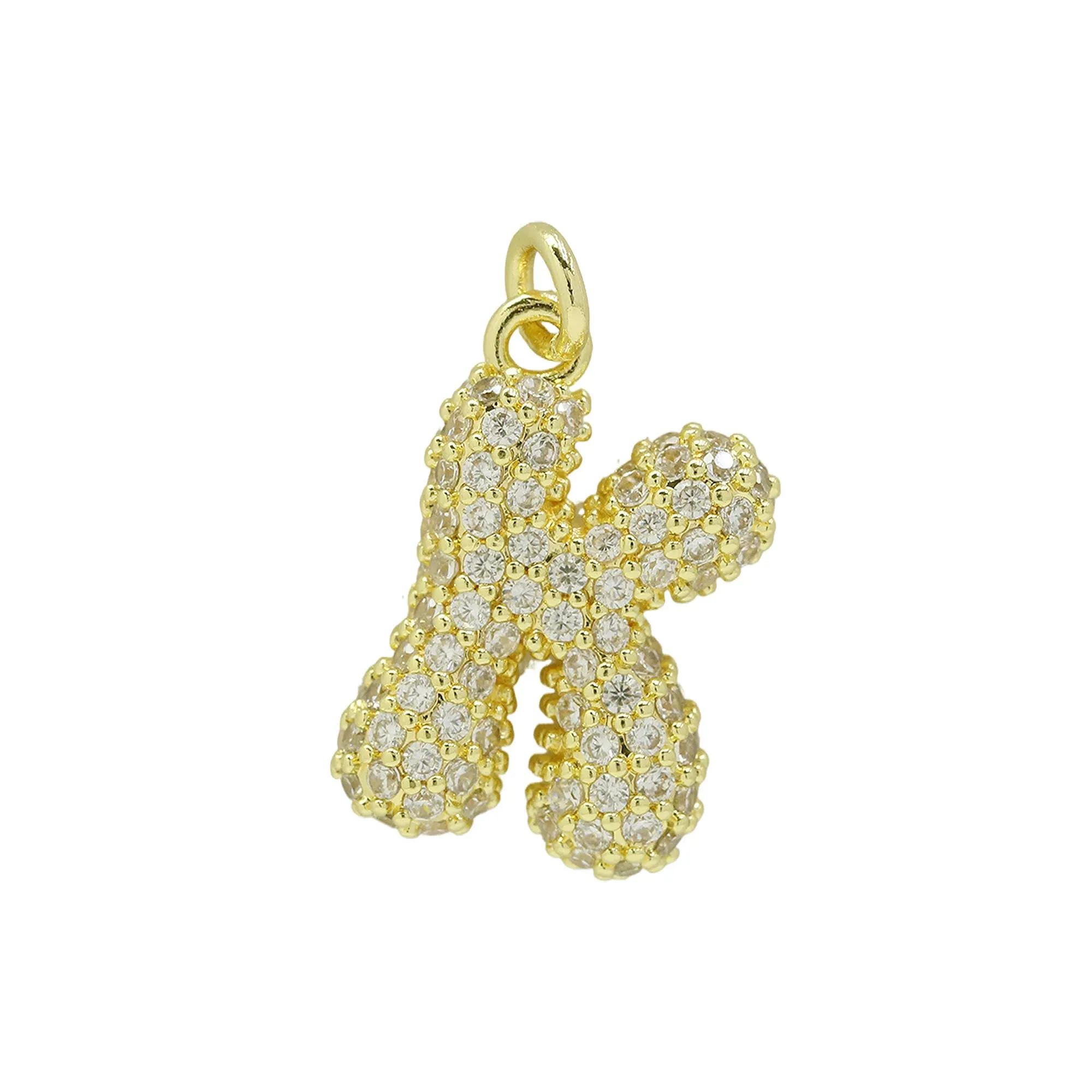 Medium Waterdrop Bubble Initial Charms For Charm Necklace