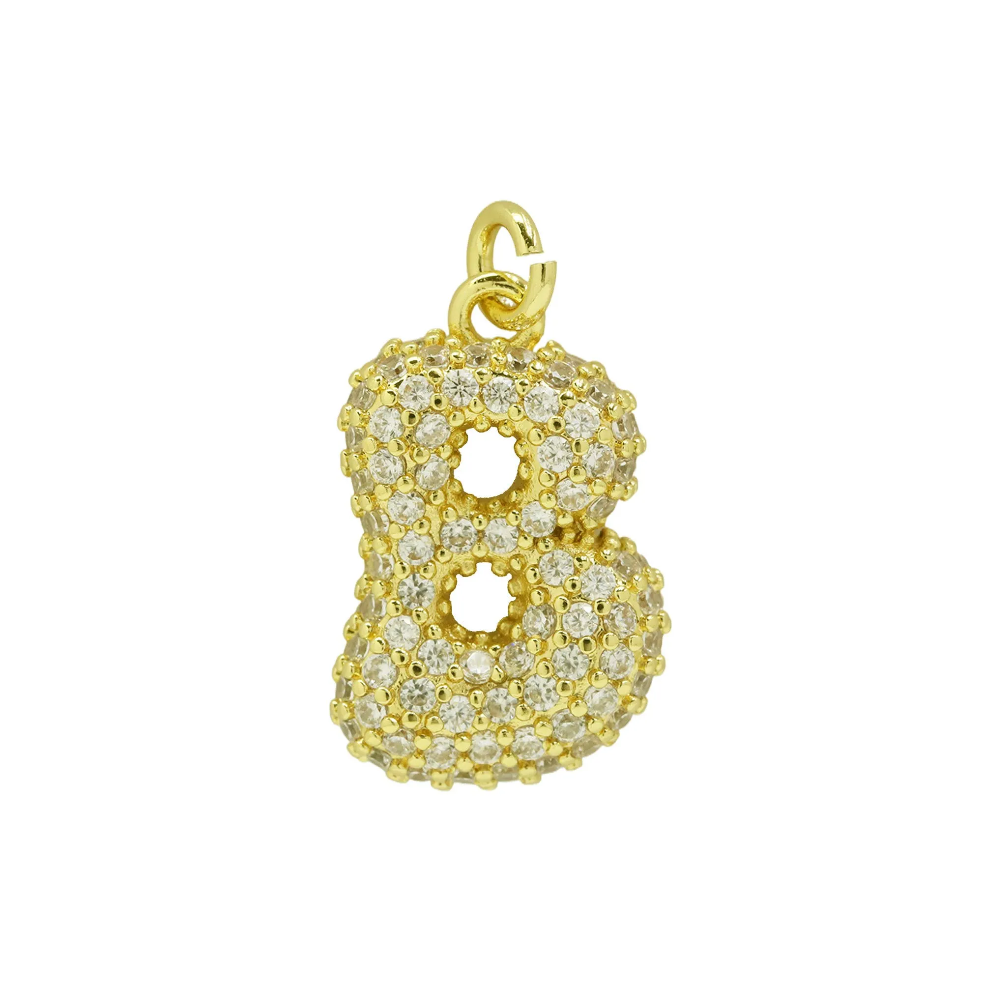 Medium Waterdrop Bubble Initial Charms For Charm Necklace