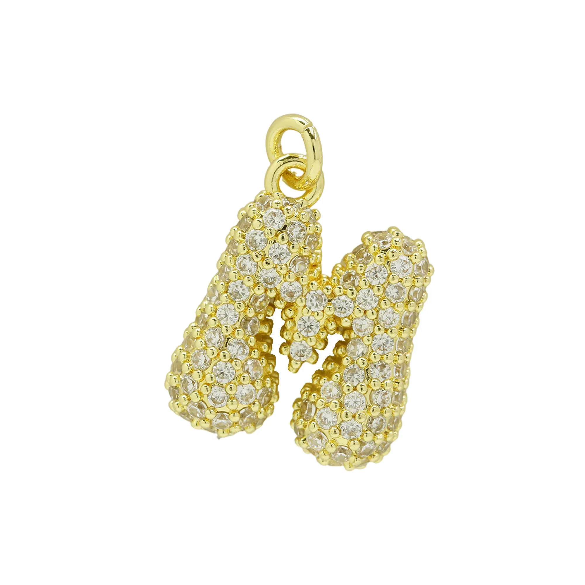 Medium Waterdrop Bubble Initial Charms For Charm Necklace