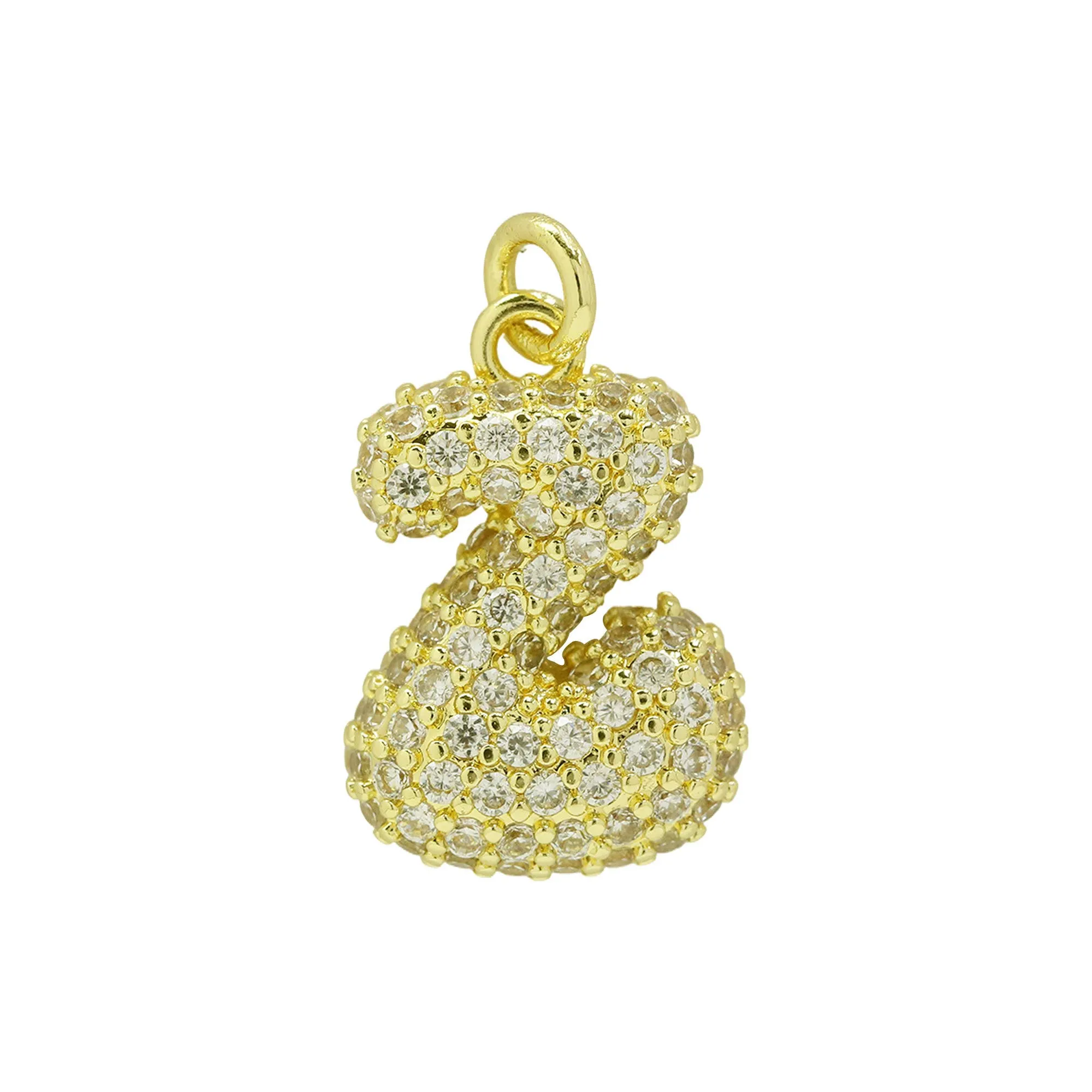 Medium Waterdrop Bubble Initial Charms For Charm Necklace