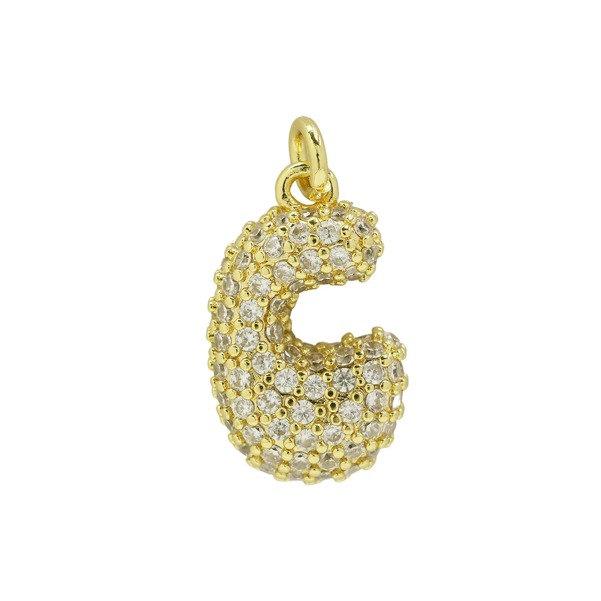 Medium Waterdrop Bubble Initial Charms For Charm Necklace