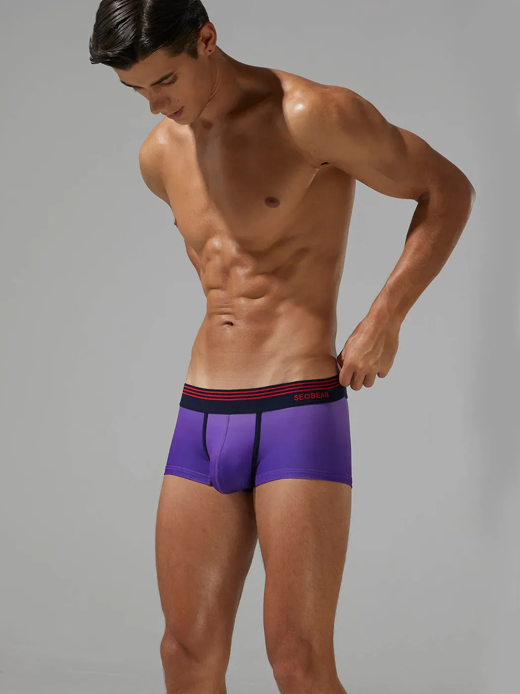 Mens Spliced Lines Trunks in Ombre