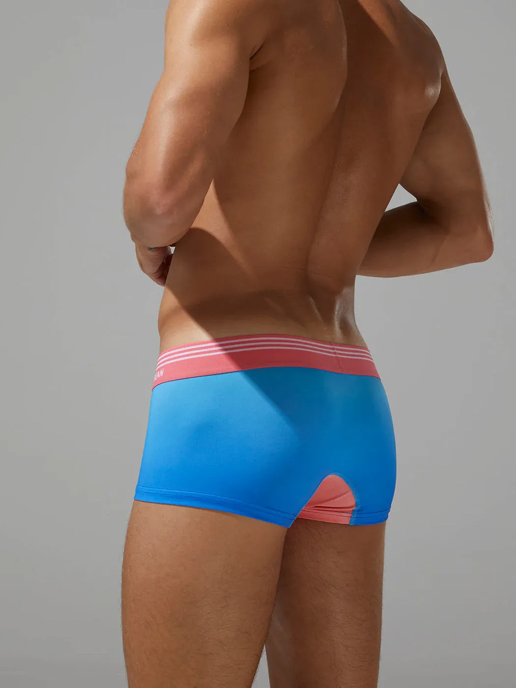 Mens Spliced Lines Trunks in Ombre