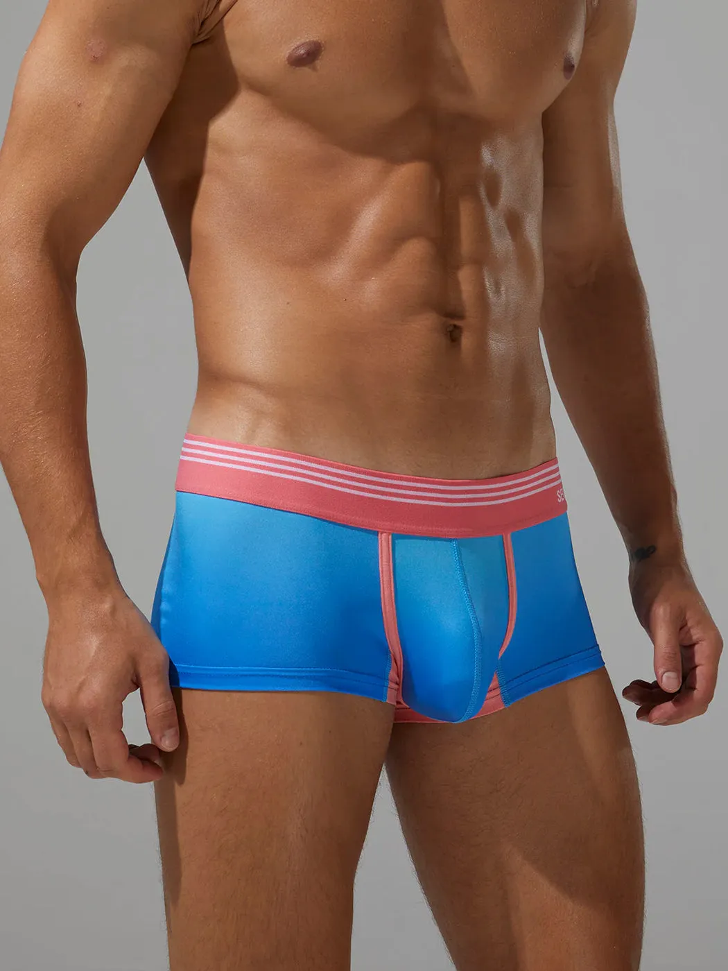 Mens Spliced Lines Trunks in Ombre