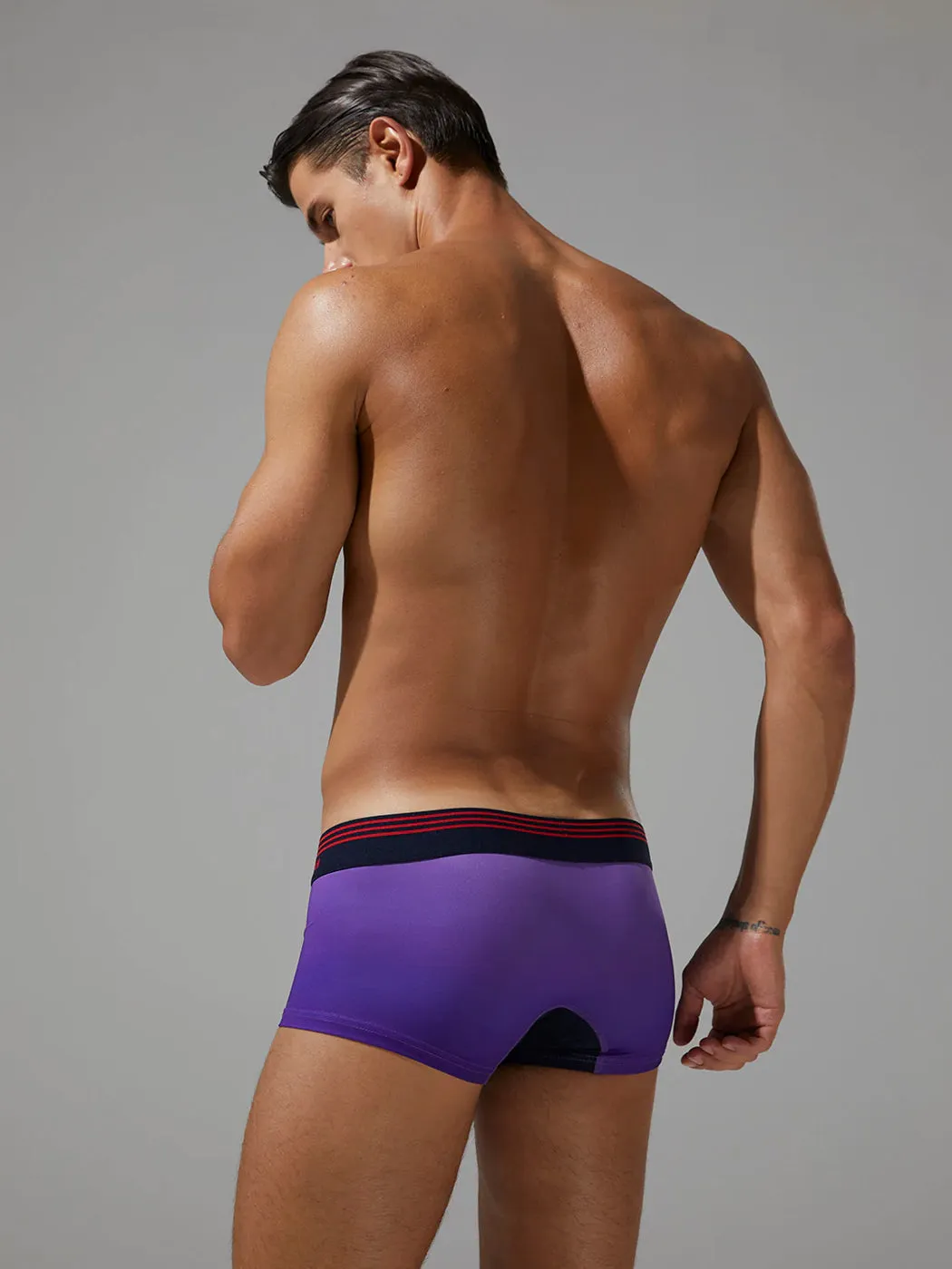 Mens Spliced Lines Trunks in Ombre