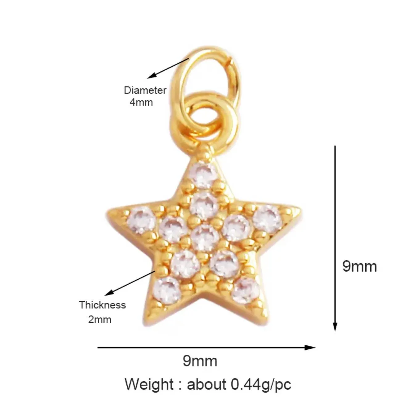 Mini Pave Star Charm For Charm Bar & Charm Necklace