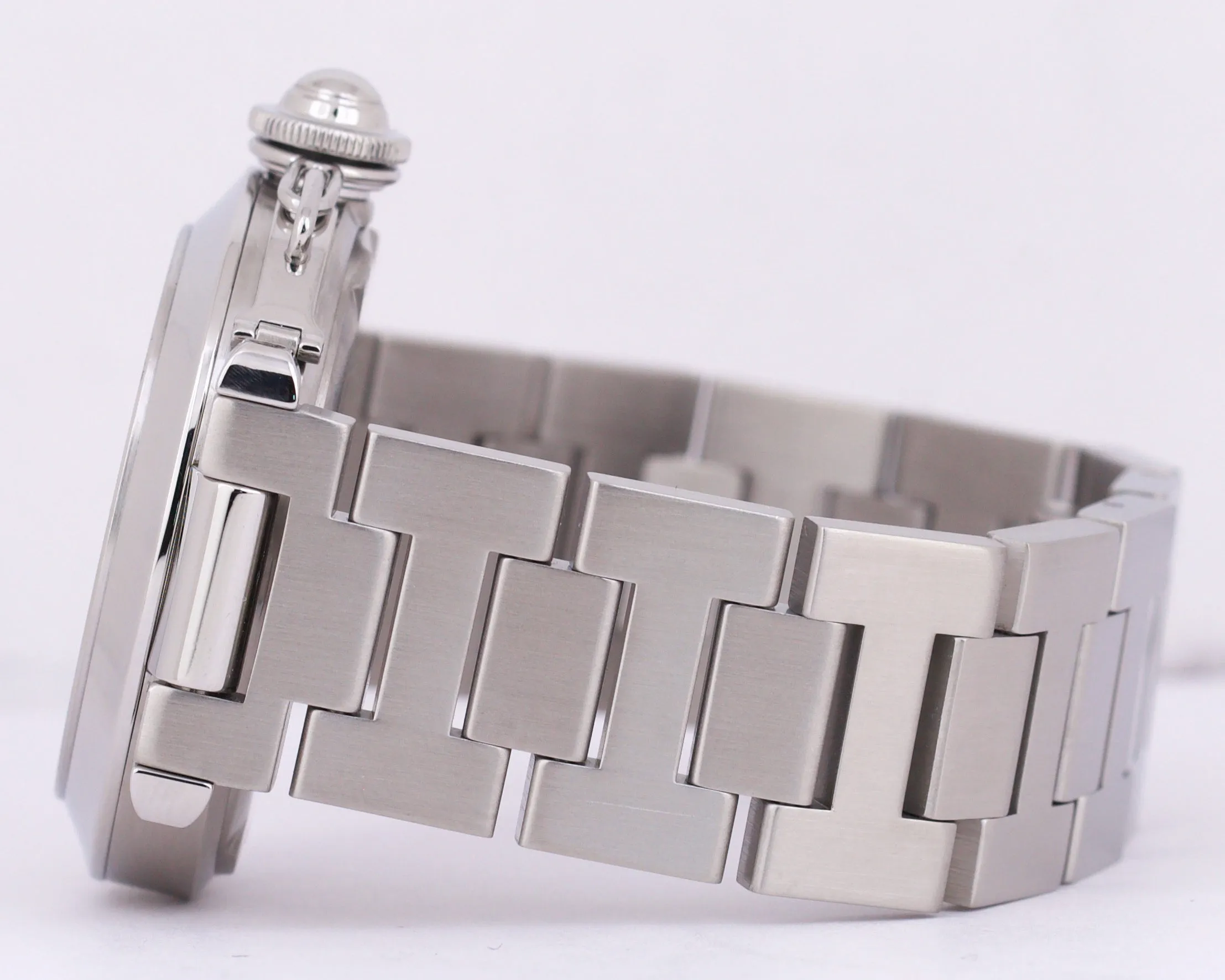 MINT Cartier Pasha 2324 Stainless Steel SALMON Arabic Date Automatic 35mm Watch