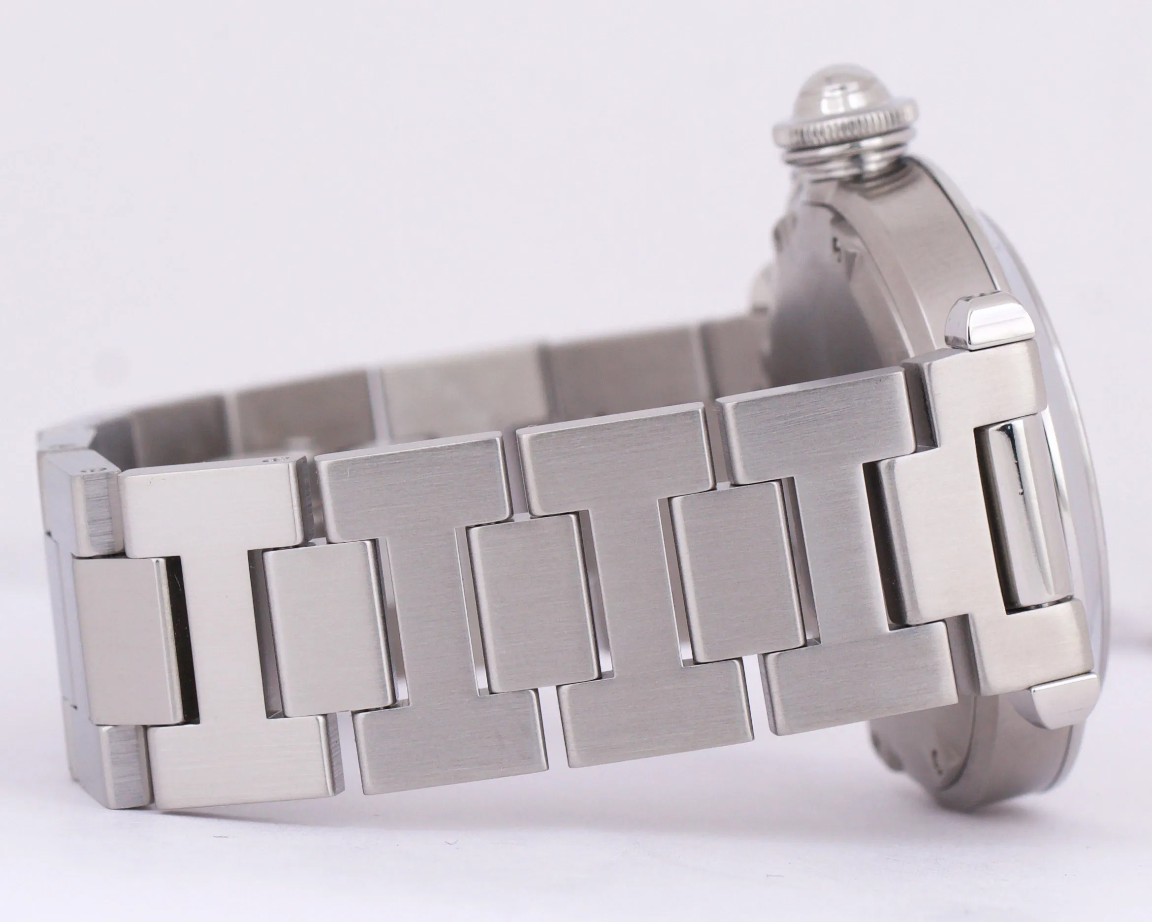 MINT Cartier Pasha 2324 Stainless Steel SALMON Arabic Date Automatic 35mm Watch