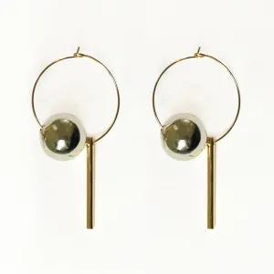 MIXED METAL HOOPS ~ GOLD [ Silver Bead Charms ]