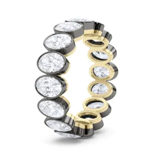 Mixed Metal Oval Bezel Diamond Eternity Band