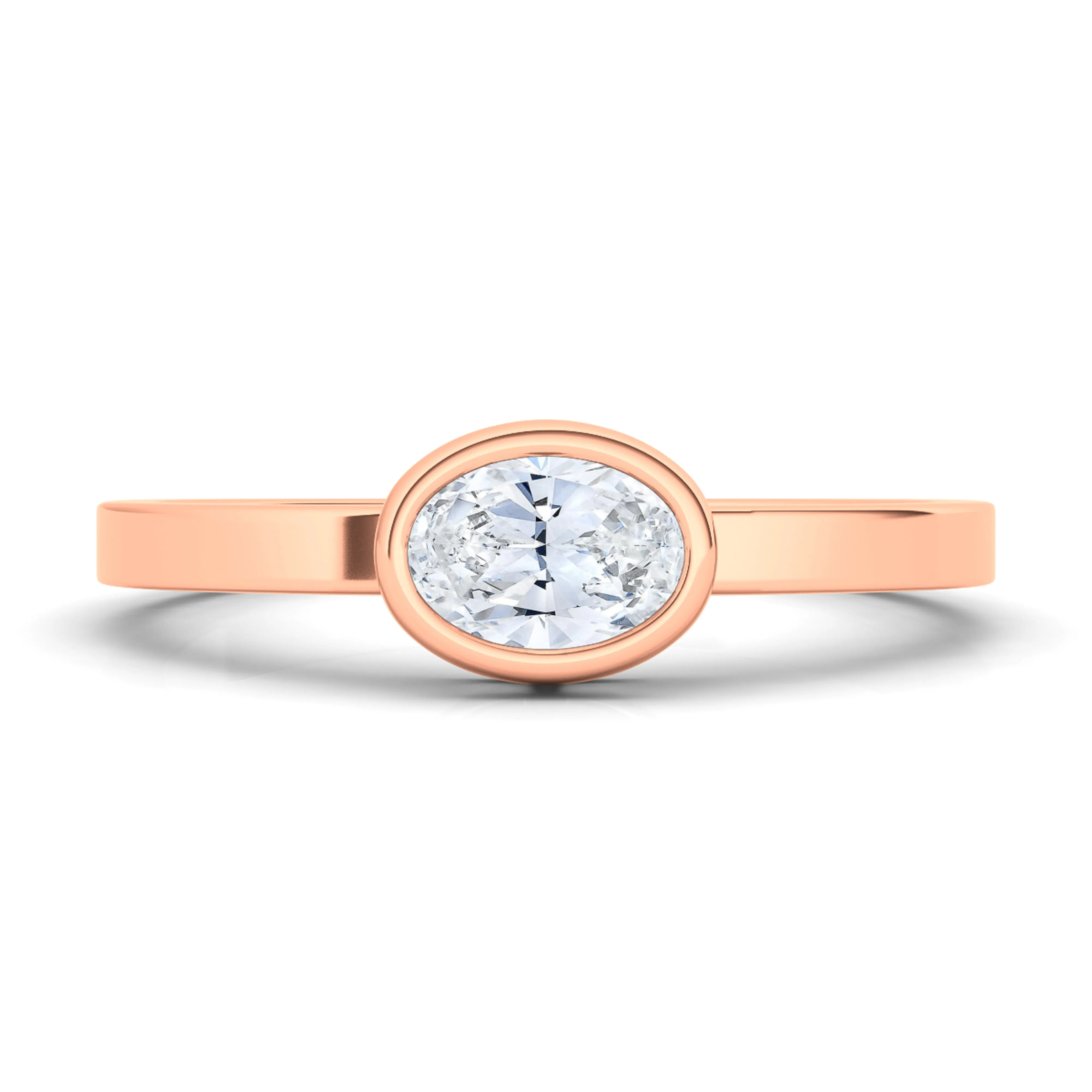 Oval Bezel Diamond Ring
