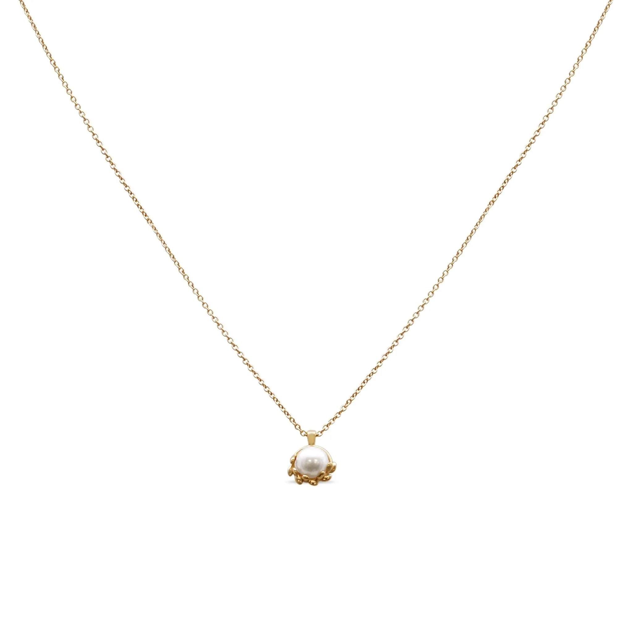 Paloma Picasso Tiffany Olive Leaf Freshwater Pearl Pendant Necklace