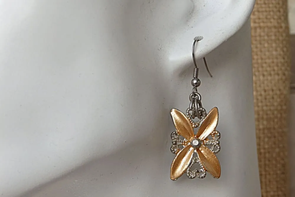 Peach Enamel Earrings
