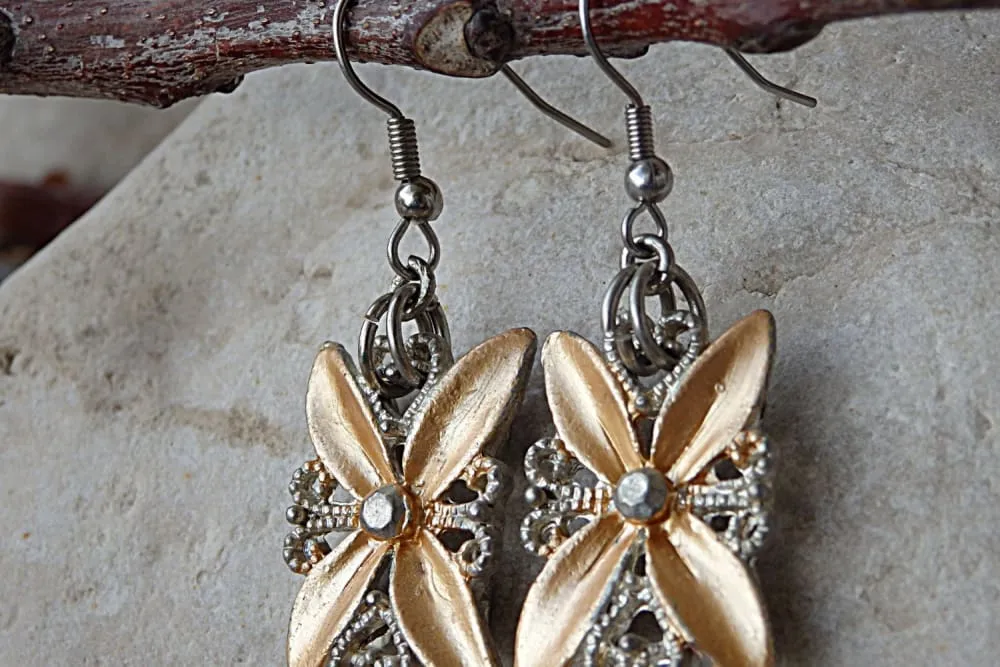 Peach Enamel Earrings