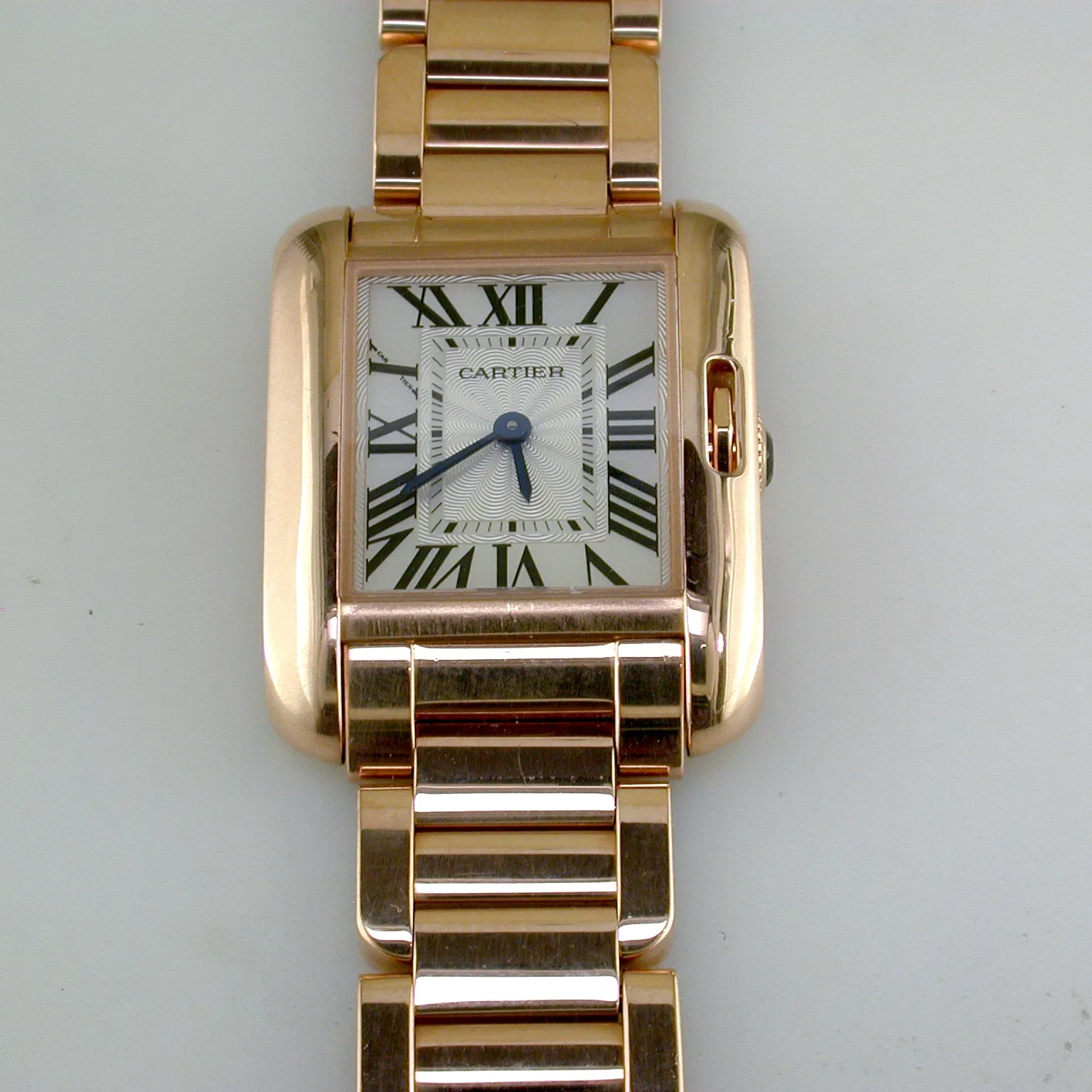 Pre-Owned Cartier Tank Anglaise 18k Rose Gold Quartz Watch W5310013