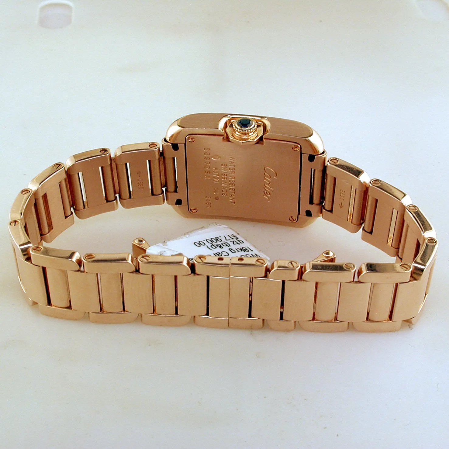 Pre-Owned Cartier Tank Anglaise 18k Rose Gold Quartz Watch W5310013